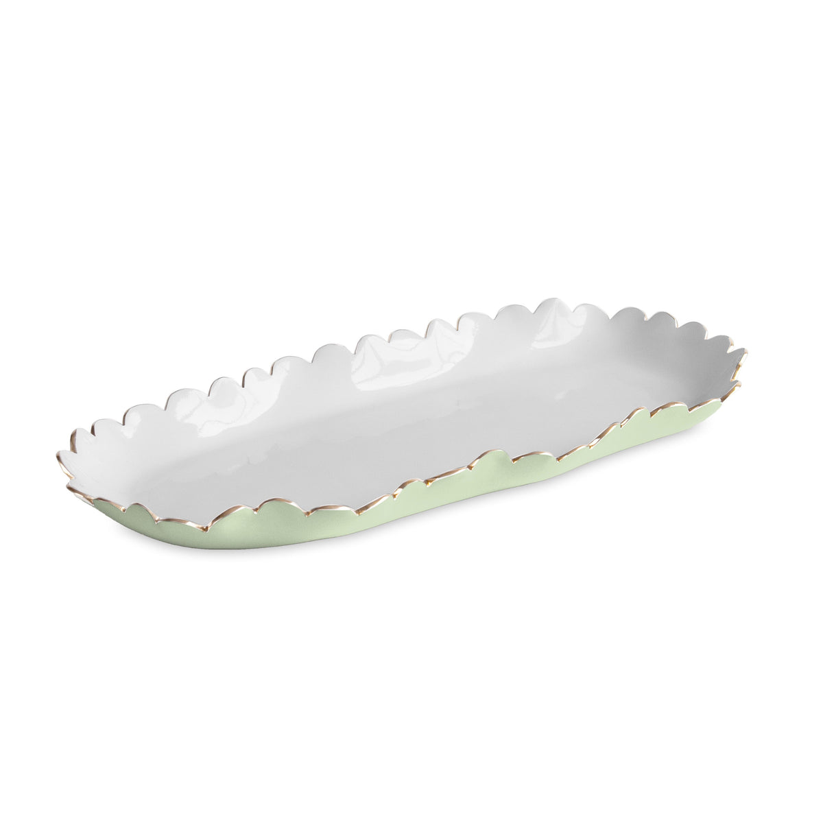 Encanto Colette Oblong Tray (Pistachio White) | Bone & Brass