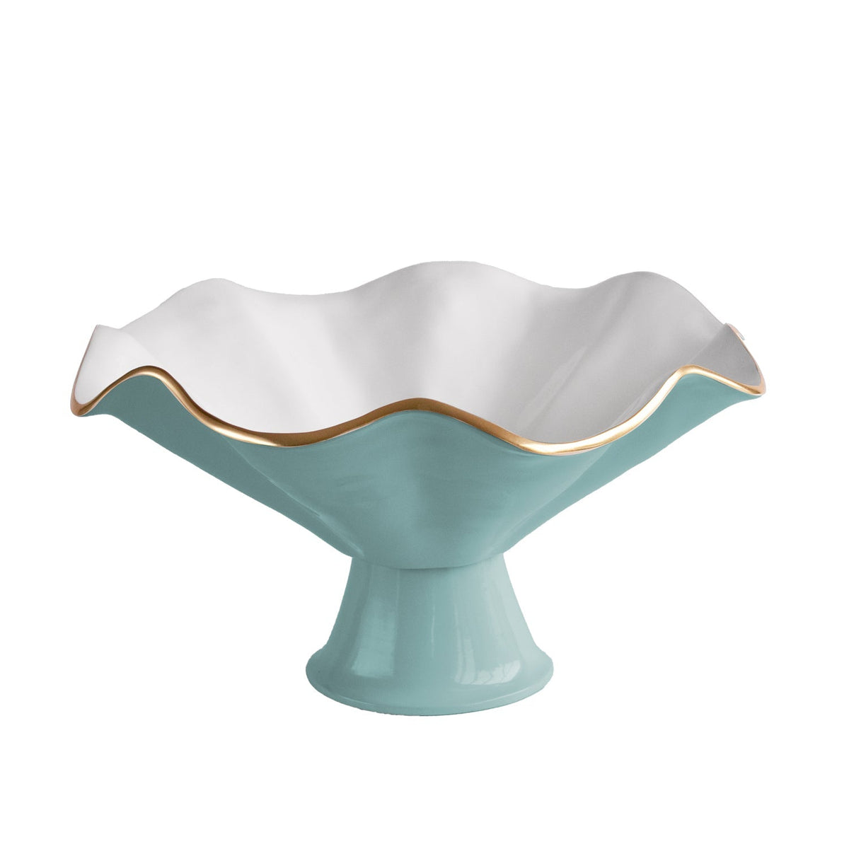 Encanto Vento Pedestal (Turquoise White) | Bone & Brass