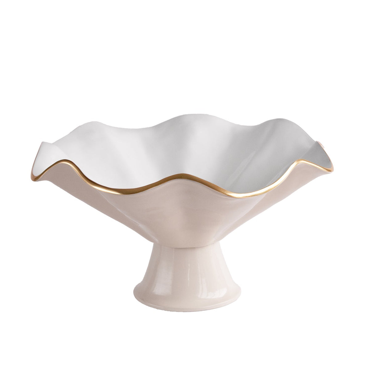 Encanto Vento Pedestal (Cream White) | Bone & Brass