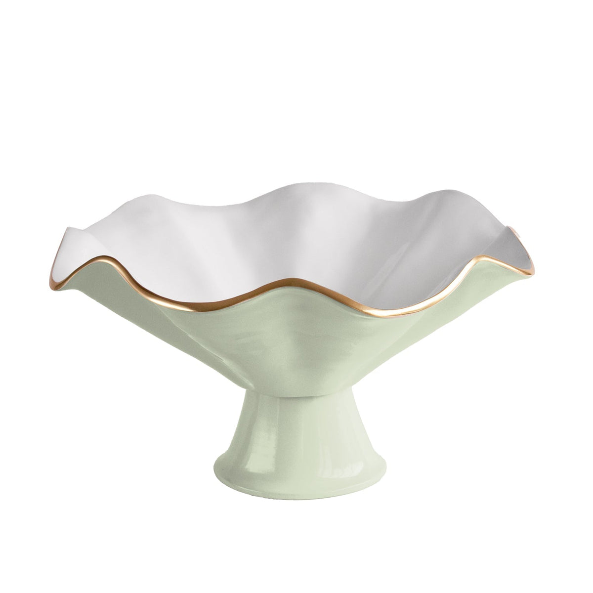 Encanto Vento Pedestal (Pistachio White) | Bone & Brass