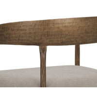 Zanatta Antique Brass & Taupe Upholstered Dining Armchair - Chair Side View | Bone & Brass