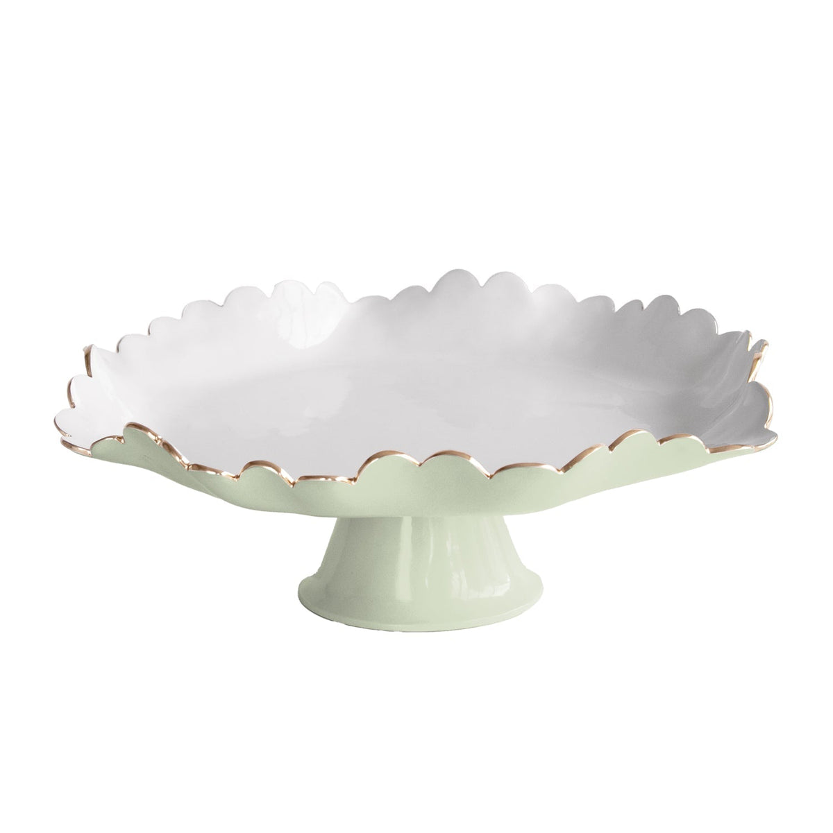Encanto Colette Pedestal Cake Plate (Pistachio White) | Bone & Brass