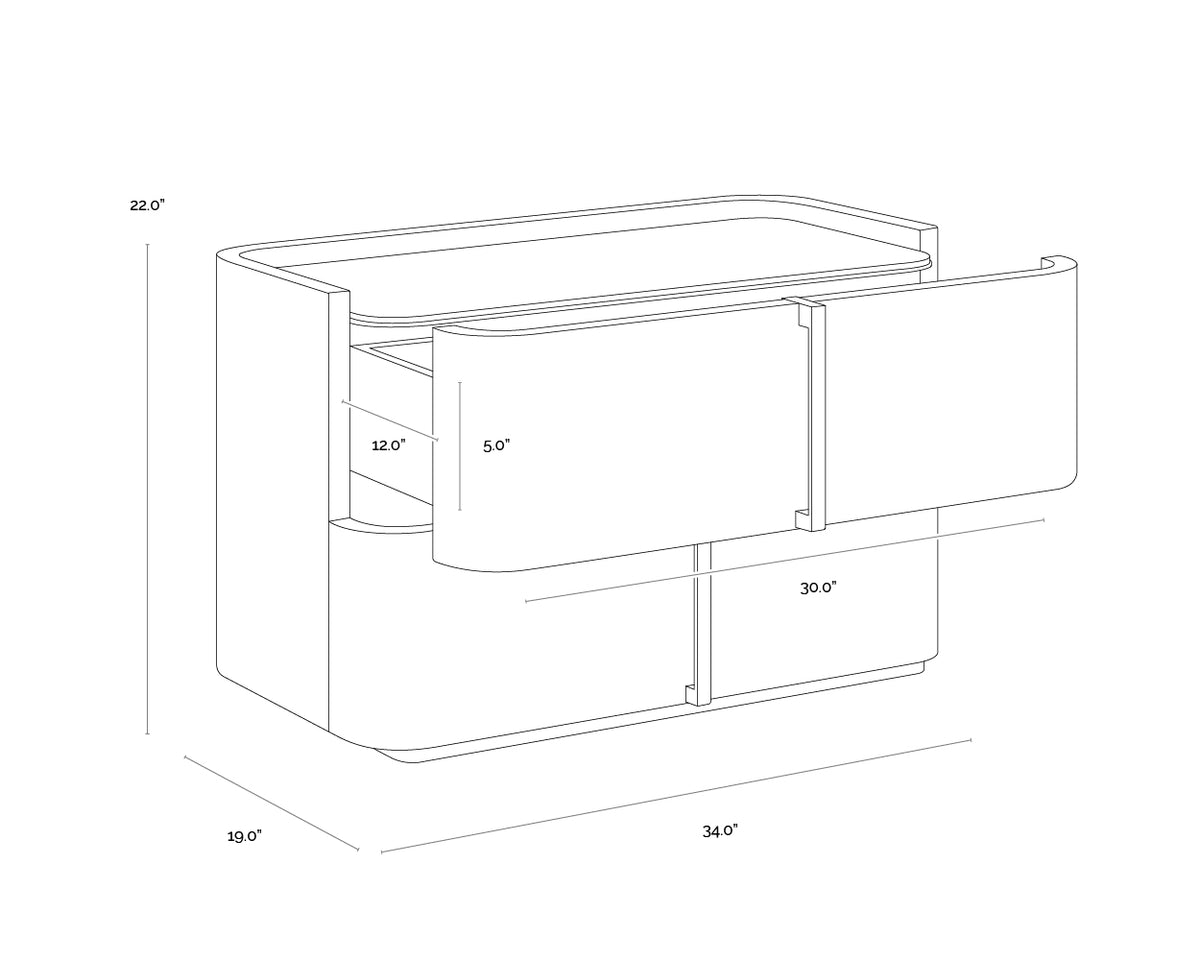 Jamille Large - Cream Nightstand