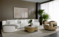 Tadeo Swivel Dark Brown - Sahara Sand Leather Armchair