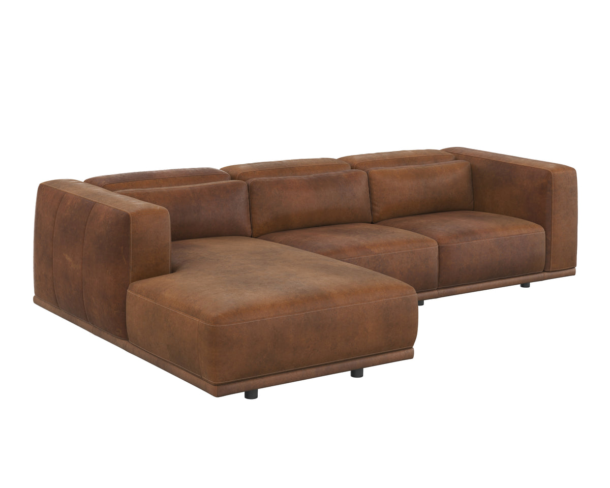 Beau Sofa Chaise Laf - Lucia Tobacco Leather