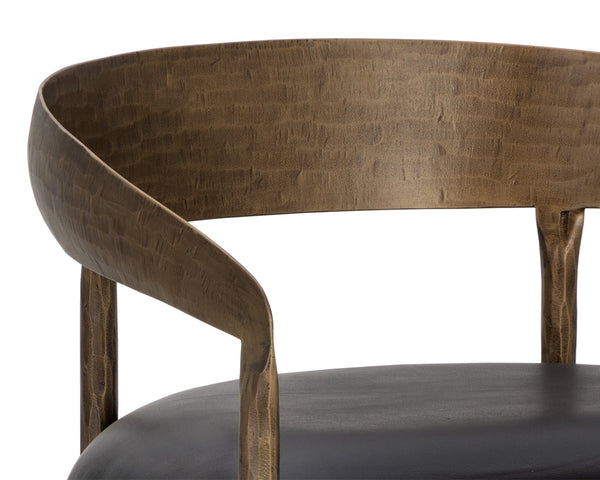 Zanatta Charcoal Black Leather Counter Stool