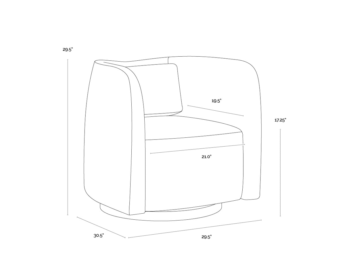 Emilie Swivel Nubuck Tan Leather Lounge Chair