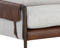 Mauti Cognac & Gray Buckle Sofa