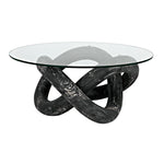 Phoebe Coffee Table Cinder Black with Glass