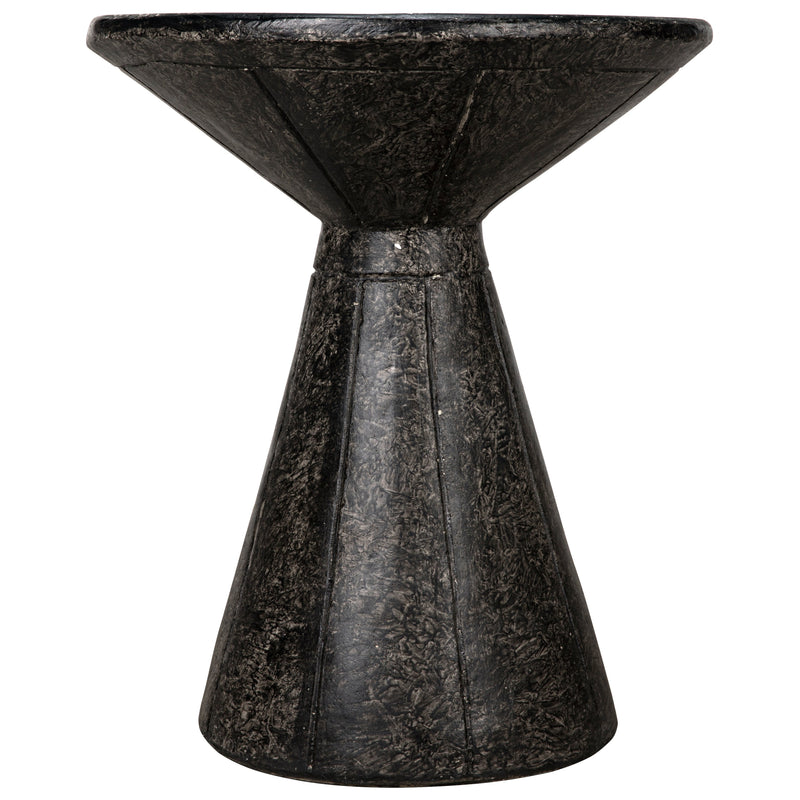 Pedestal Side Table Black Fiber Cement