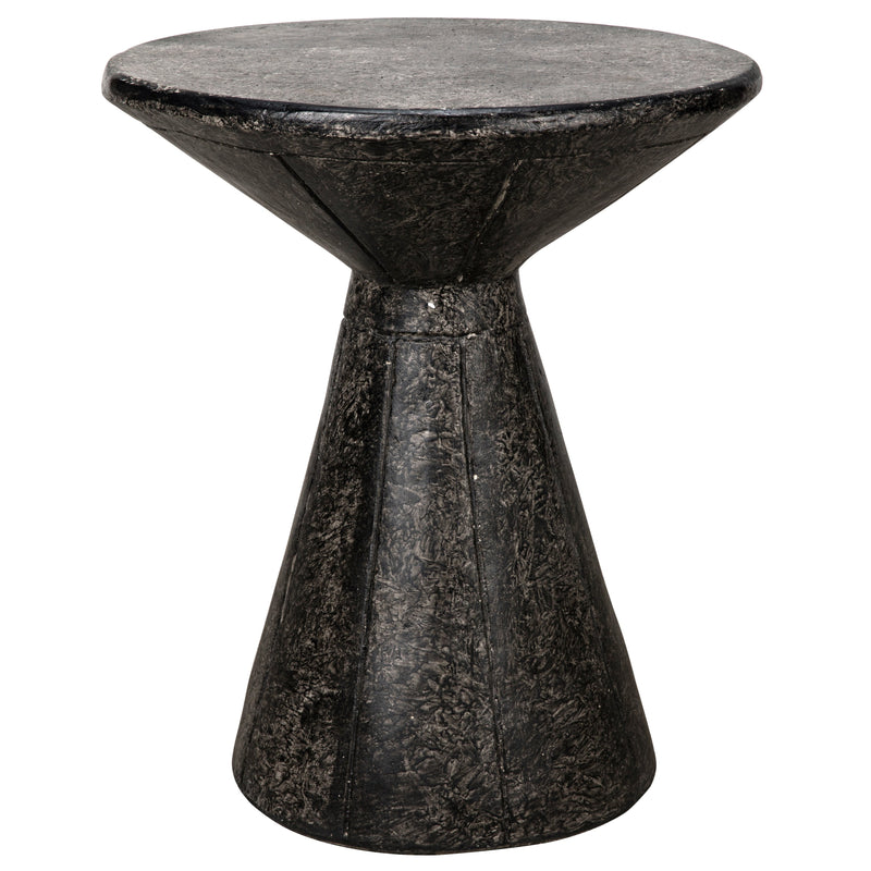 Pedestal Side Table Black Fiber Cement