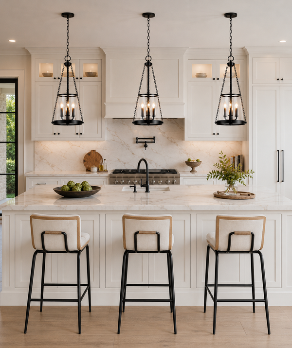 Matte Black Clear Glass Lantern Pendant