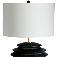 Accordion Table Lamp Round Ebony - Lamp Base Detail | Bone & Brass