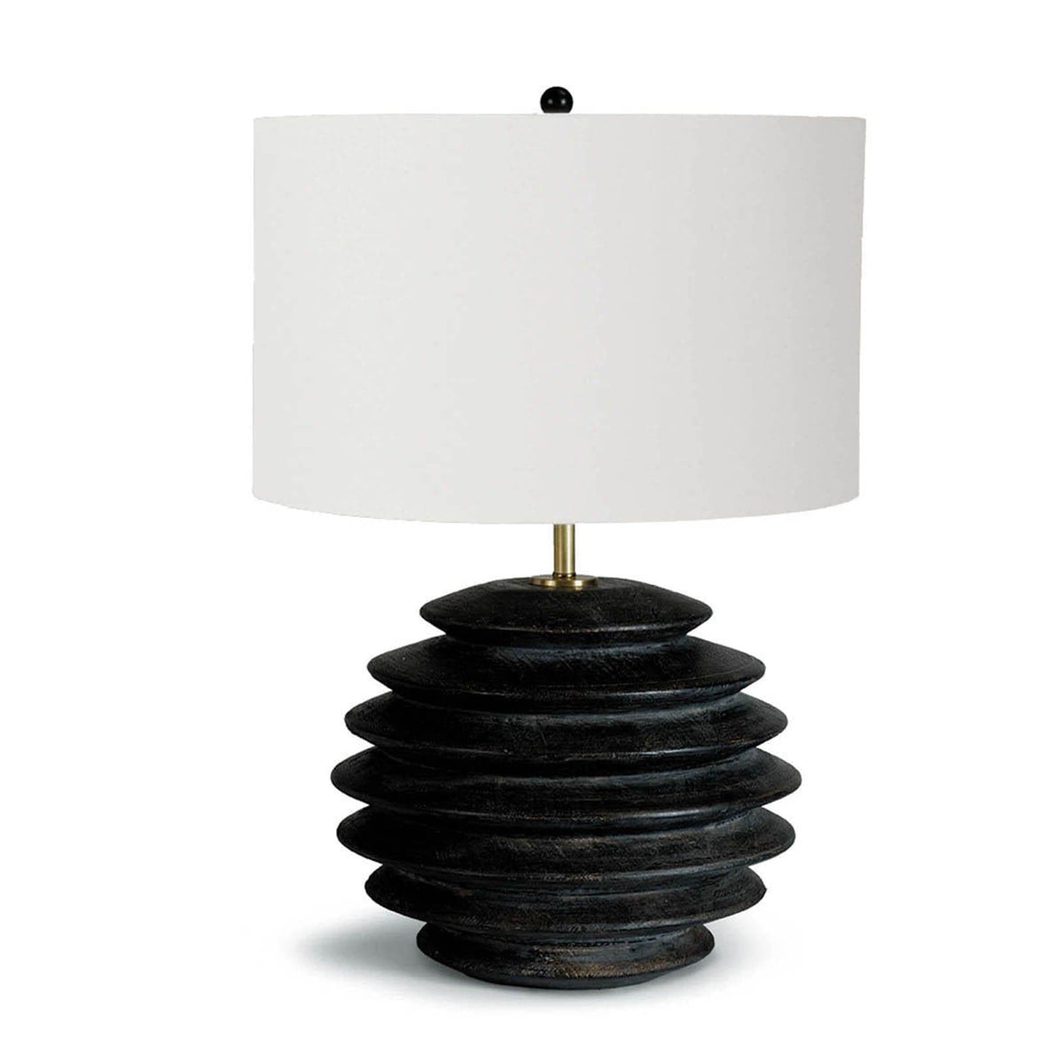 Accordion Table Lamp Round Ebony | Bone & Brass