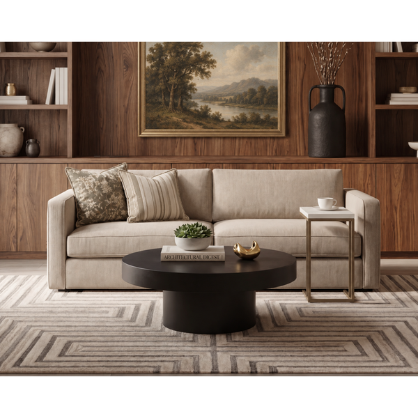 Adam Taupe Tailored Performance Fabric Sofa