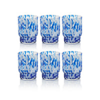 Adrian Blue & White Tortoise Tumbler Glasses, Set 6 - Tumbler Side View | Bone & Brass