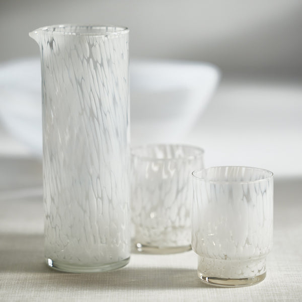Adrian White Tortoise Tumbler Glasses, Set 6 - Tumbler Detail | Bone & Brass