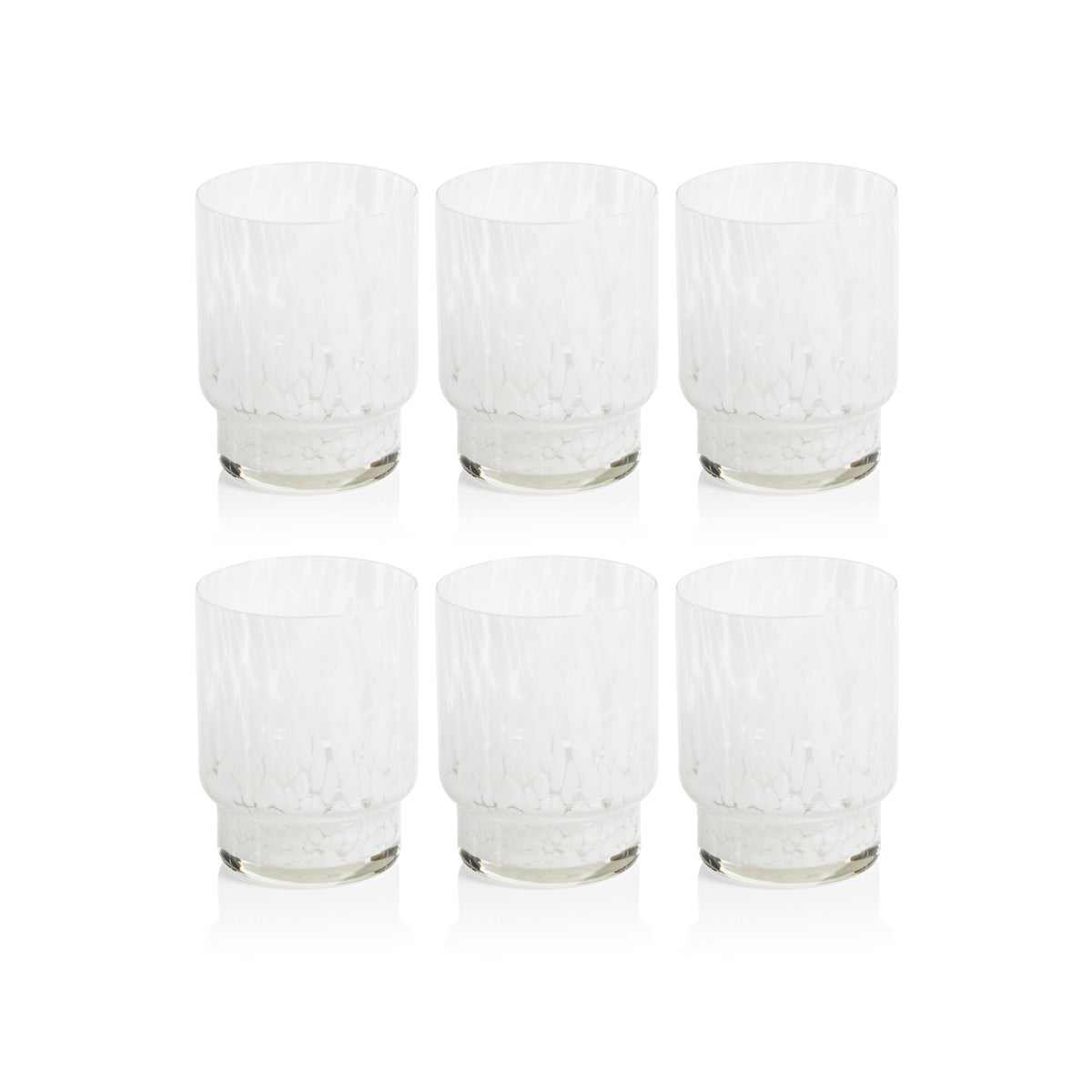 Adrian White Tortoise Tumbler Glasses, Set 6 - Tumbler Side View | Bone & Brass