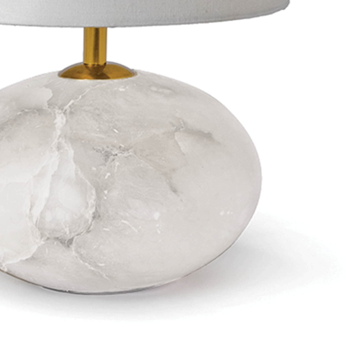 Alabaster Mini Orb Lamp - Lamp Base Detail | Bone & Brass