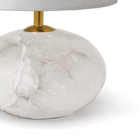Alabaster Mini Orb Lamp - Lamp Base Detail | Bone & Brass