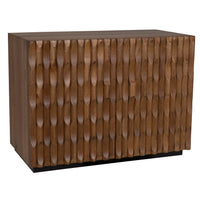 Alameda Carved Dark Walnut Sideboard with hand-carved details, spacious cupboards, and large drawers.