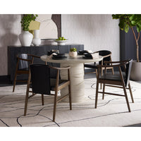 Alanya Cream Round Dining Table - Table Side View | Bone & Brass