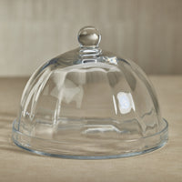 Aldgate Optic Pastry Glass Plate Cloche, Small - Dome Side View | Bone & Brass