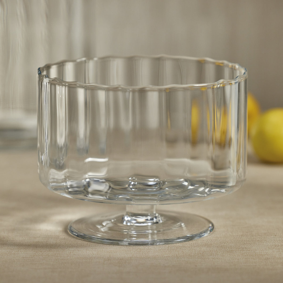 Aldgate Scalloped Optic Glass Bowl - Bowl Detail | Bone & Brass