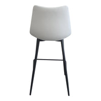 Alibi Ivory Leather Counter Stool, Set 2 - Stool Detail | Bone & Brass