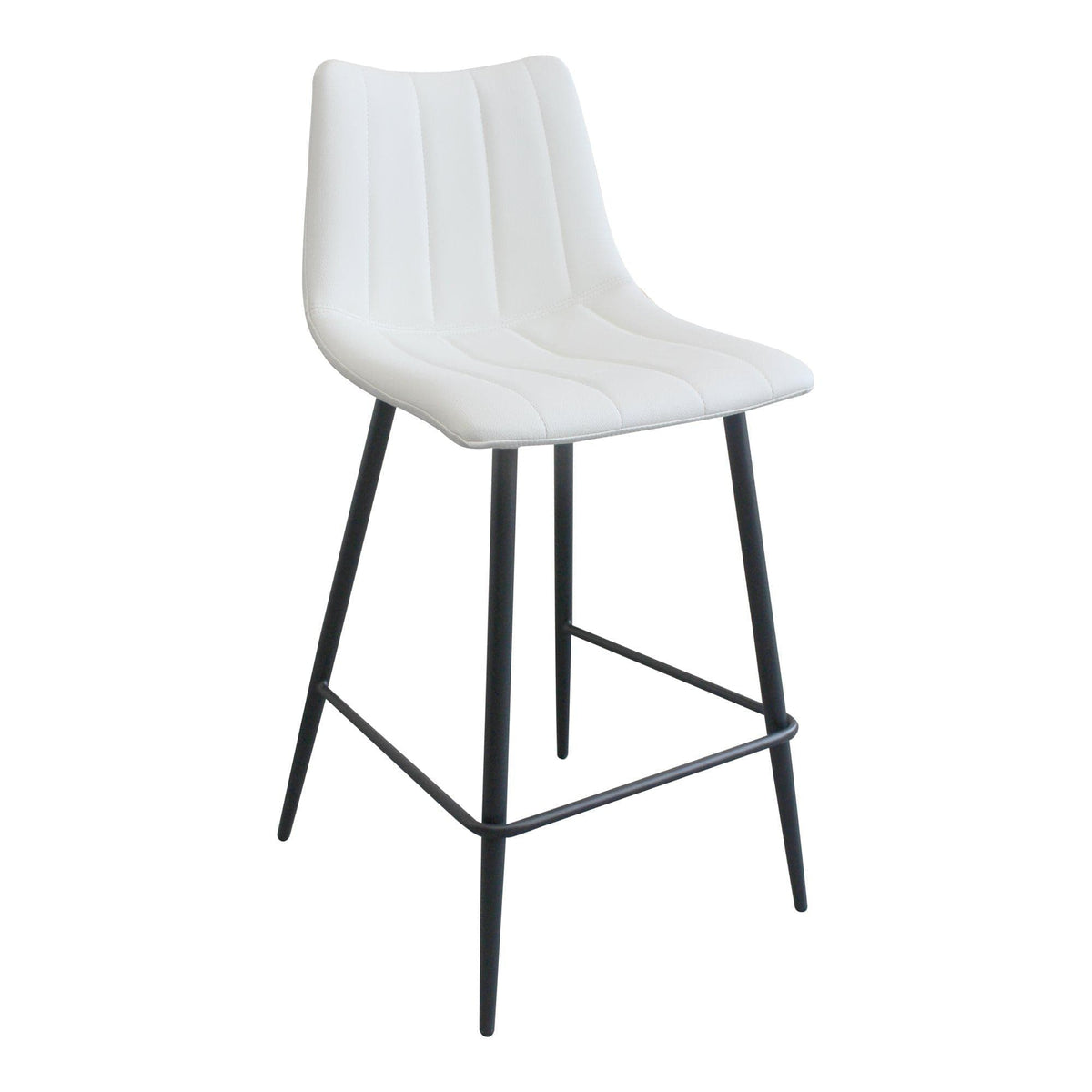 Alibi Ivory Leather Counter Stool, Set 2 | Bone & Brass