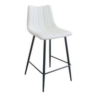 Alibi Ivory Leather Counter Stool, Set 2 | Bone & Brass