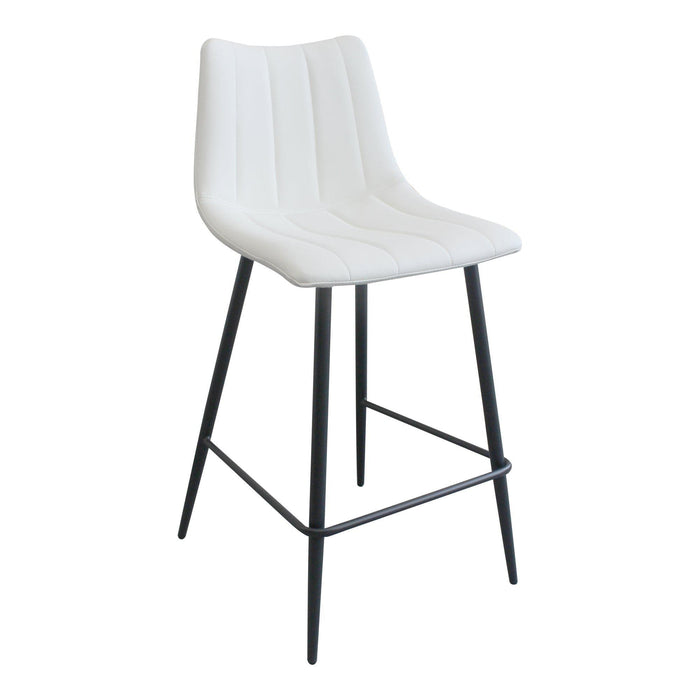 Alibi Ivory Leather Counter Stool, Set 2 | Bone & Brass
