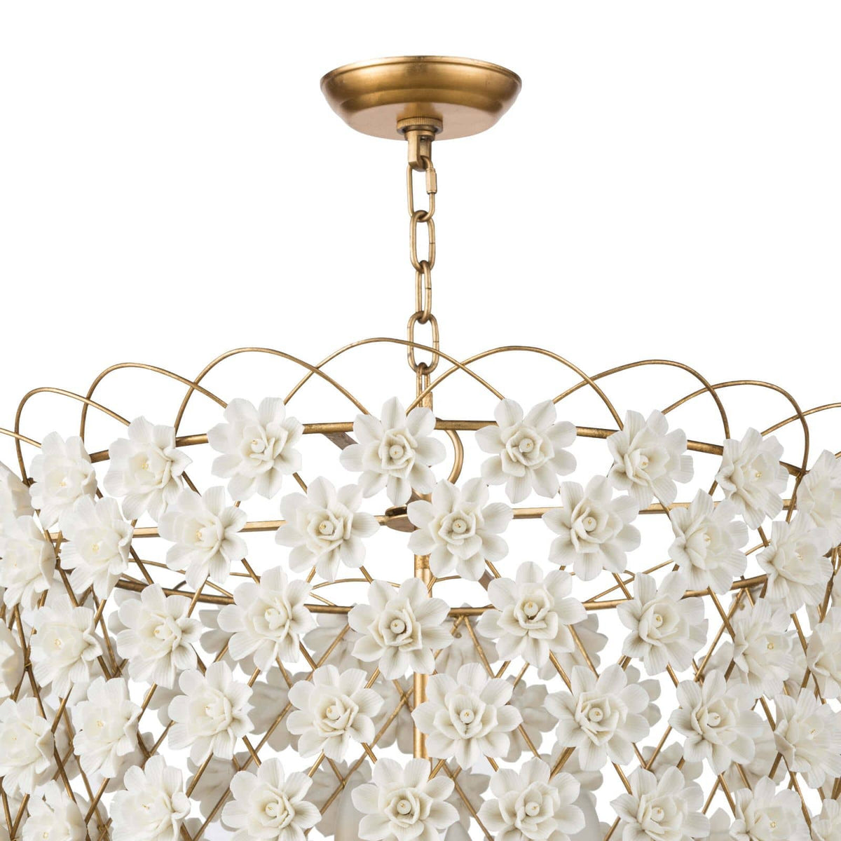 Alice Porcelain Flower Chandelier - Chandelier View | Bone & Brass