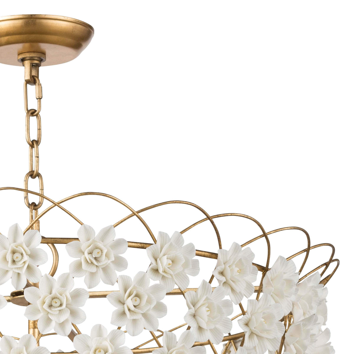Alice Porcelain Flower Chandelier - Chandelier Detail | Bone & Brass
