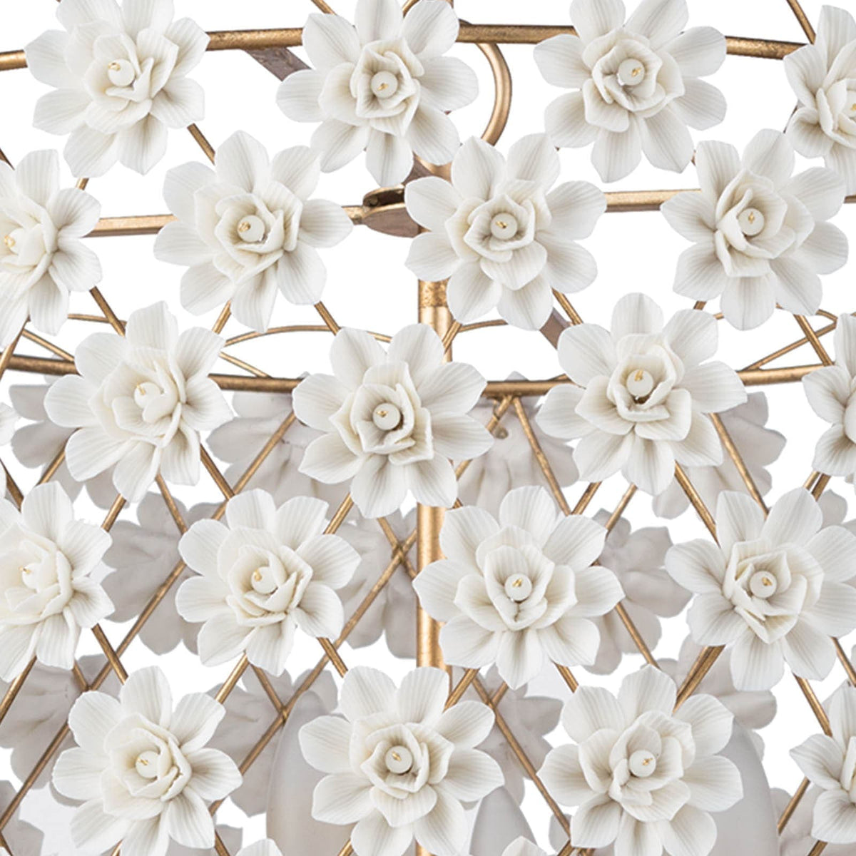 Alice Porcelain Flower Chandelier - Chandelier Installed | Bone & Brass