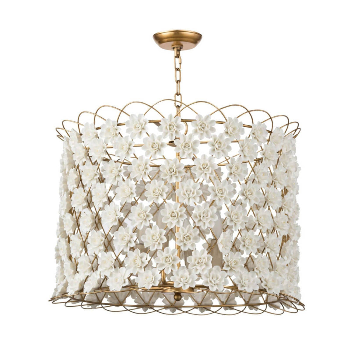Alice Porcelain Flower Chandelier | Bone & Brass