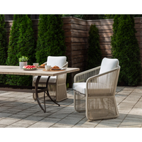 Allariz Greige Rope Outdoor Dining Armchair