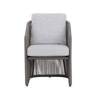 Allariz Warm Grey Rope Outdoor Dining Armchair