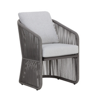 Allariz Warm Grey Rope Outdoor Dining Armchair