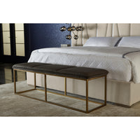 Alley Upholstered Bench - Rustic Bronze - Bench Side View | Bone & Brass