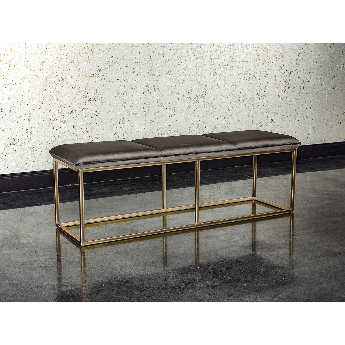 Alley Upholstered Bench - Rustic Bronze - Bench Detail | Bone & Brass