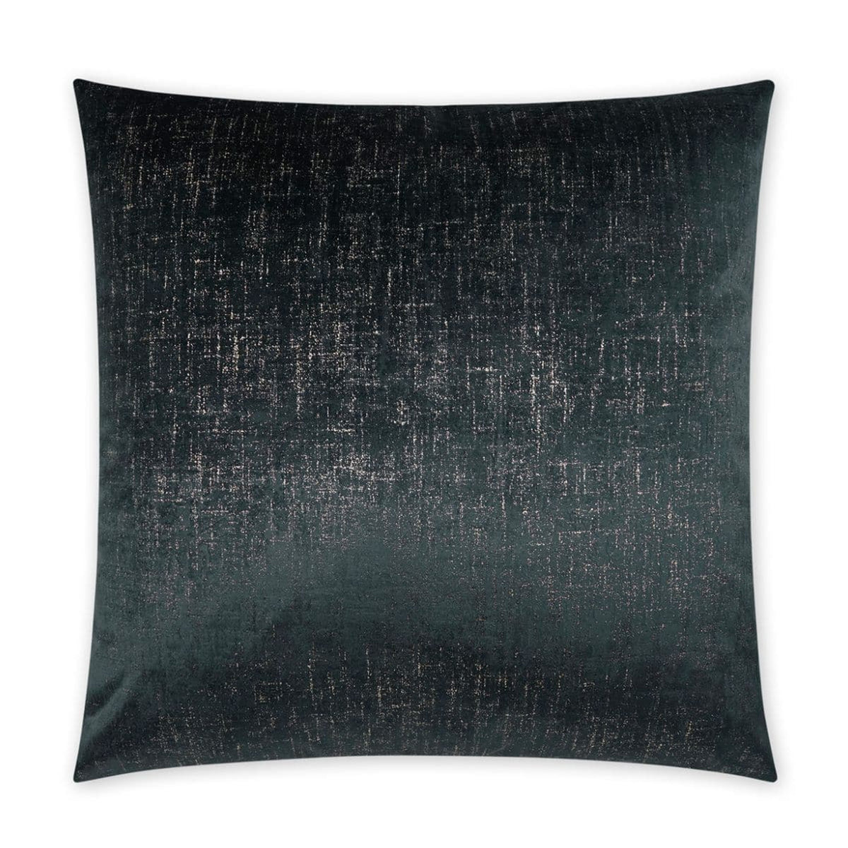 Alnwick 24" square throw pillow in ebony polyester with subtle pearl and spa blue textured pattern.