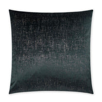 Alnwick 24" square throw pillow in ebony polyester with subtle pearl and spa blue textured pattern.