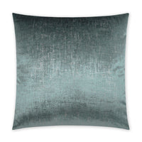 Alnwick 24" square throw pillow in spa blue polyester with a textured, metallic sheen.
