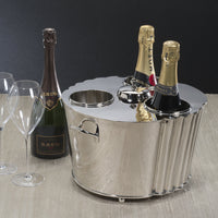 Alsace Polished Nickel 3-Bottle Wine & Champagne Cooler - Detail View | Bone & Brass