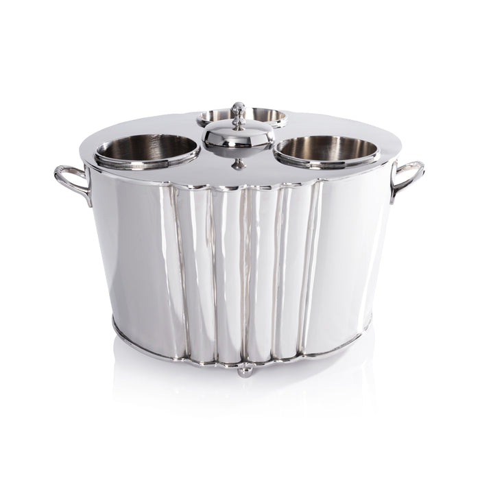 Alsace Polished Nickel 3-Bottle Wine & Champagne Cooler | Bone & Brass