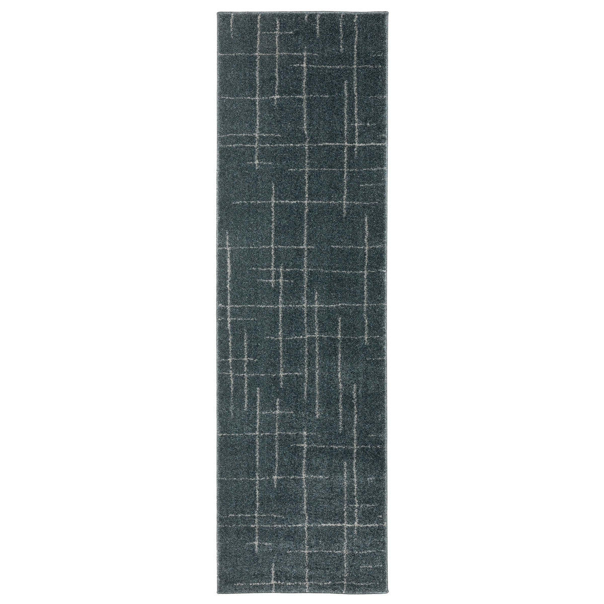 Alton Blue & Beige Casual Rug, power-loomed polyester with a textured grid pattern.