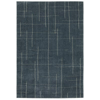 Alton Blue & Beige casual rug with a textured, power-loomed polyester weave and abstract grid pattern.
