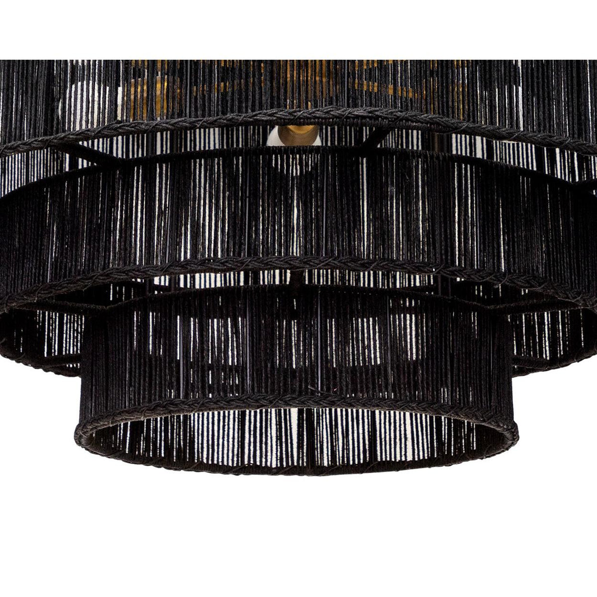 Alyssa Black Jute Chandelier, Small - Chandelier Detail | Bone & Brass