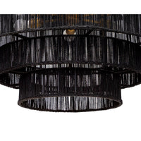 Alyssa Black Jute Chandelier, Small - Chandelier Detail | Bone & Brass